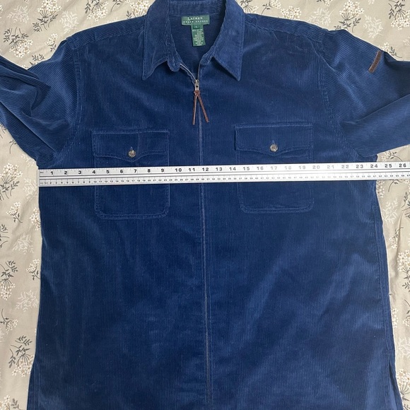 Lauren Ralph Lauren - large Men’s zippered corduroy oversized shacket navy blue - Picture 6 of 8